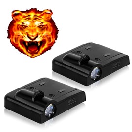 LMZLJZ 2PCS No Fade Car Door Lights,Fire Tiger Car Door Lights Logo Projector LED Shadow Welcome Lamp Tiger Gifts Accessories Suitable for All Brands Vehicles Motorcycle