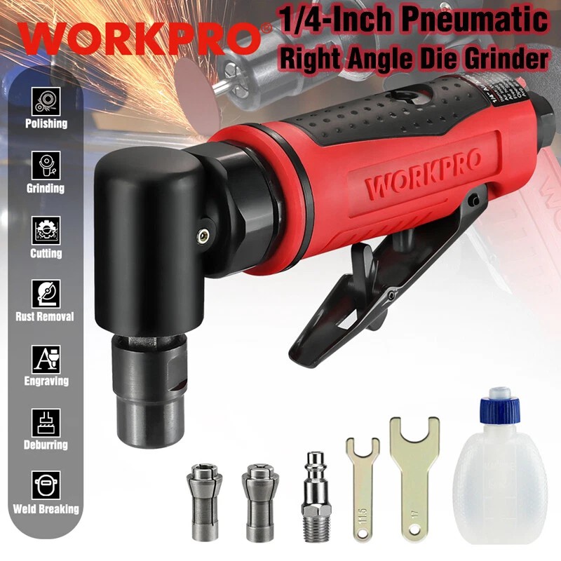 WORKPRO Air Angle Die Grinder 1/4Inch Pneumatic Right Angle Die