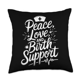 Birth Midwifery Design for Labor Postpartum Doula Midwife Throw Pillow
