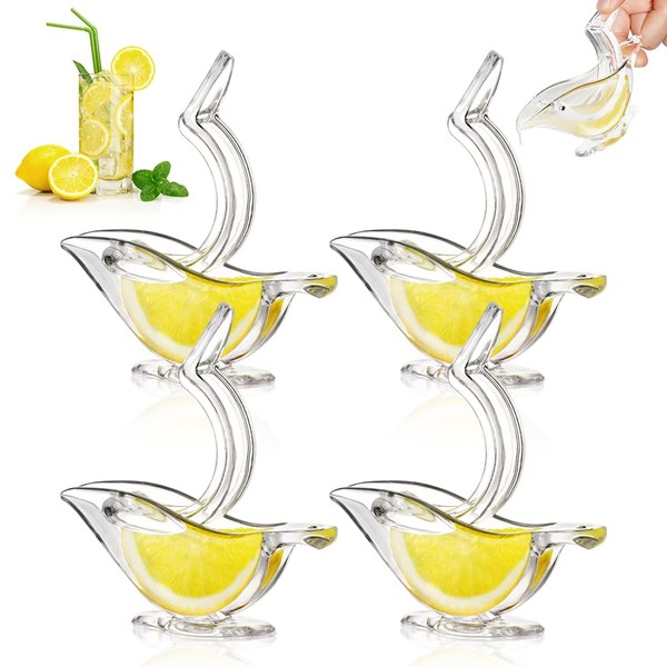 AUAUY Manual Lemon Squeezer, Acrylic Manual Lemon Slice Squeezer, Bird