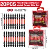 Geinxurn Impact Double End Screwdriver Bit Set, 20Pcs 2.56 In.Reversible
