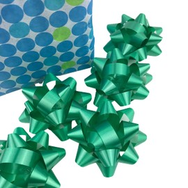 MMvolesy Green Christmas Confetti Gift Star boxs Star Bows splendorette Christmas Valentine's Day Self Adhesive Bows for Gifts Wrapping Holiday Presents（20Pc)