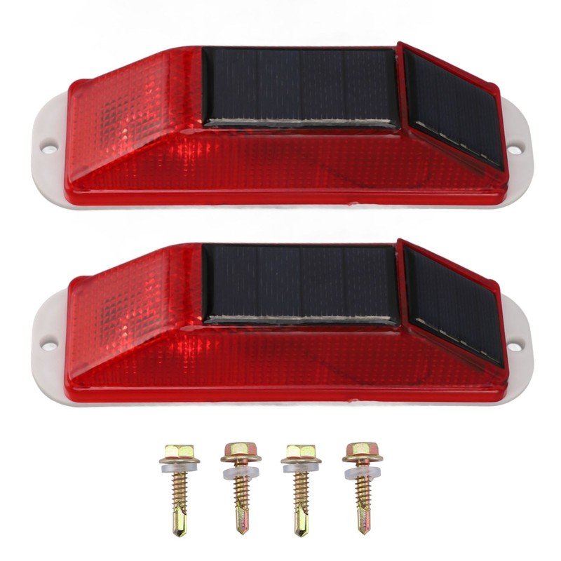 2pcs Solar Strobe Warning Light Waterproof Light Control High Bright