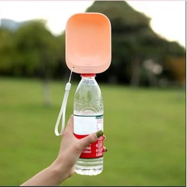 Generic Portable Outdoor Water Bottle Dispenser for Dogs, Other Pets, Birds and Zoo Animals, Small, Grey