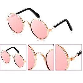 TopE Pet Glasses,Stock Show Funny Cute Dog Cat Retro Fashion Sunglasses Glasses Transparent Eye-wear Protection Puppy Cat,Pet Photos Props for Small/Medium Pet (Pink, Medium)