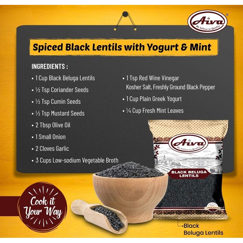 Aiva Black Beluga Lentils (10 LB Bulk) – Premium Whole