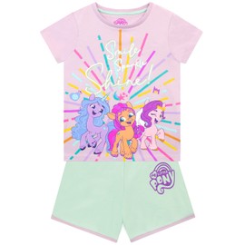 My Little Pony Girls' T-Shirt and Shorts Set, multicoloured