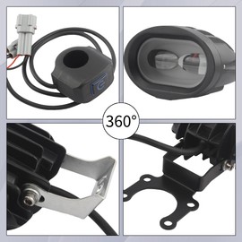 ABCERRSI PowerMotor 20W Headlight Kit,Motorcycle lens Front Headlamp LED Light External with Control Switch, Bracket and Screw for Surron Light Bee X and S X260 X160 Segway Dirt Bike