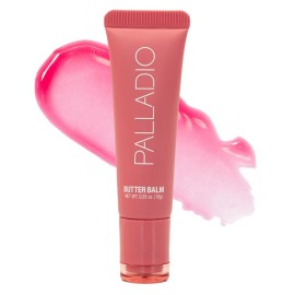 Palladio Butter Balm, Hydrating Lip Balm with Sheer Tint Instant Moisture, Shine - Strawberry Shortcake