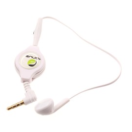 Retractable Mono Earphone Headphone 3.5mm w Mic Compatible with Motorola Moto G Power 5G (2020,2021,2022,2023,2024), Headset Handsfree Earbud Earpiece Microphone