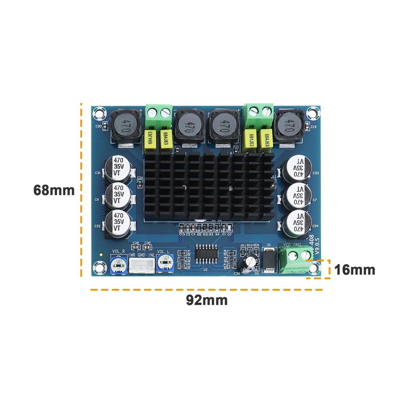 SING F LTD Power Amplifier Board Dual Channel DC12-26V 120W+120W