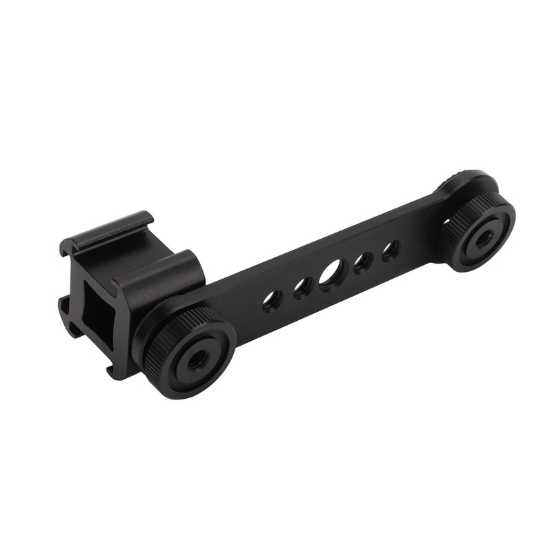 Triple Cold Shoe Extension Bracket Aluminium Alloy Microphone Stand Mount