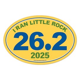Charmed Running Brand I Ran Little Rock Marathon 26.2 Car Magnet with Custom Year Option