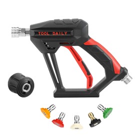 Tool Daily High Pressure Washer Gun with 5 Nozzle Tips, Compatible with Karcher K2,K3,K4,K5,K6,K7, Short Jet Wash Gun Kit, Stubby Car Wash Gun, M22 Connector & 1/4" Quick Connect, 4000 PSI