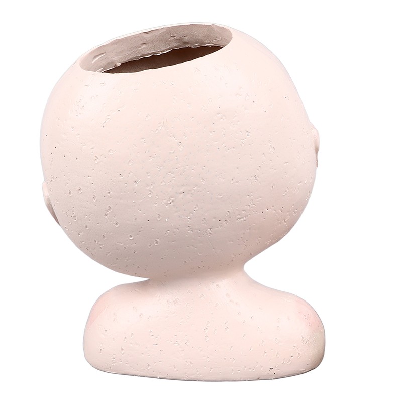 Face Flower Pot with 3 Shovels Drainage Hole Design Resin