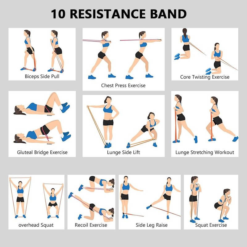 5-Pack Resistance Bands Set for Workout and Strength Training, Heavy
