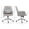 Vinsetto Velvet Home Office Chair, Tufted Height Adjustable Computer Desk