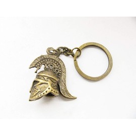 Ancient Bronze Spartan Keychain Helmet Keychain Sparta Jewelry Spartan Warrior Keychain