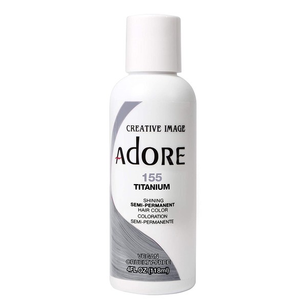 Adore Semi-Permanent Haircolor #155 Titanium 4 Ounce (118ml) (2 Pack)