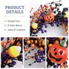 20" Halloween Wreaths for Front Door with Jack-o'-Lanterns and Candy