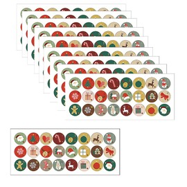 10 Sheets Christmas Advent Calendar Numbers Sticker 1-24 Christmas Countdown Calendar Stickers Advent Calendar Stickers Christmas Boxes Tags Adhesive Labels for DIY Gifts Craft Christmas Decorations