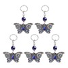 5Pcs Rhinestone Keychain Handcrafted Exquisite Beautiful Shiny Butterfly Shape Evil
