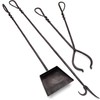 Kings County Tools 3-Piece Fireplace Tool Set - Hand Forged