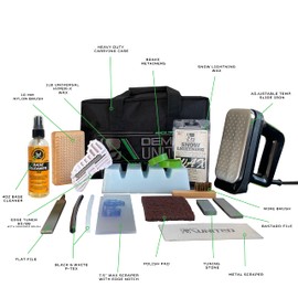 DEMON UNITED USA ICE XL Edition Ski & Snowboard Tuning Kit, Demon Hyper Wax, Ski Hot Wax Iron, Lightning Wax, Base Cleaner, Edge Tuner, Nylon Brush, & More! (ICE XL Edition Plus 5 Pack Wax)