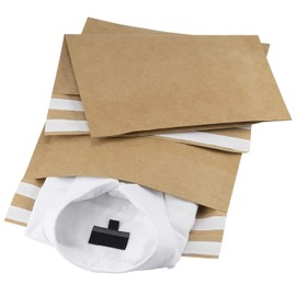 RUSPEPA Kraft Paper Poly Envelopes Mailer, Self Seal Shipping Bags, 100% Recyclable, Reusable Packaging Great Idea for T-shirt Clothing Shipping Bag - 25 Pack (Kraft, 11.5 x 15.5 inches)