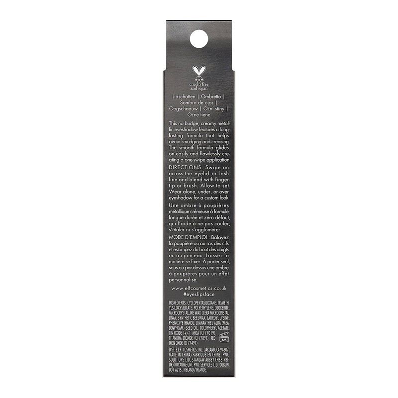 e.l.f. No Budge Shadow Stick, Longwear, Smudge-Proof Metallic Eyeshadow, Perfect