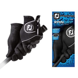 FootJoy Men's RainGrip Pair Prior Generation Golf Glove Black X-Large, Pair