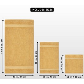 Utopia Towels 8-Piece Premium Towel Set, 2 Bath Towels, 2 Hand Towels, and 4 Wash Cloths, 600 GSM 100% Ring Spun Cotton Highly Absorbent Towels for Bathroom, Gym, Hotel, and Spa (Beige)