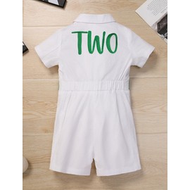 ODOLDI Kids Boys Girls 1st 2nd Birthday Race Car Driver Short Sleeve Romper Jumpsuit Racer Costume, Golf Two, 2-3 Years