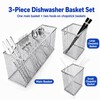 Dishwasher Silverware Basket - 304 Stainless Steel Utensil Organizer Set