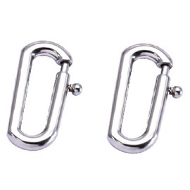 2pcs Silver-Plated Oval Clasp Carabiner Necklace Clasps, Spring Gate Rings Oval Necklace Enhancer Shortener Clasp for Necklace Bracelet Keychain Jewelry Making (13.7 * 6mm)