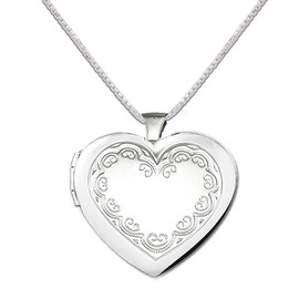 Cherished Moments Children's Sterling Silver Engraved Heart Locket Necklace, 14"