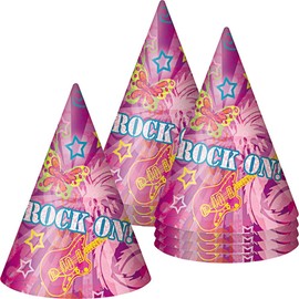 Unique Rock On Party - Sombreros de cono | Talla única | 8 unidades, multicolor