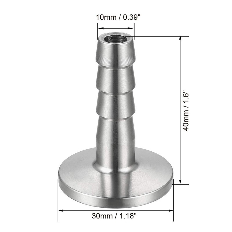 sourcing map Stainless Steel 304 KF16 Flange to 10mm Rubber