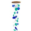 Barry Owens BV1119 Turtle and Round Capiz Wind Chime, Blue,