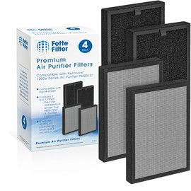 Fette Filter - KF250 Premium True Hepa H13 Filter Replacements Compatible with Kenmore SilentClean 1200e Air Purifier Model PM2010 for Rooms up to 1,500 Sq. Ft. 3 Stage Filtration 4 QTY