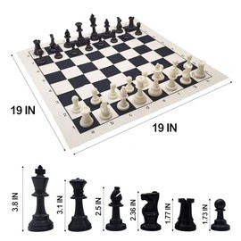 HOLYKING - Juego de tablero de ajedrez de tela de torneo de 19 pulgadas, juego de ajedrez portátil de bolsillo de viaje, combinación enrollable, juego de ajedrez para principiantes para niños y