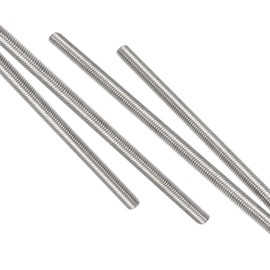 M6 Fully Threaded Rod, 4PCS M6-1.0mm x 250mm All Threaded Rods, 304 Stainless Steel, Right Hand 10 inches Long Screw Rods Replacement for Lawn Mower Carburetor Bolt