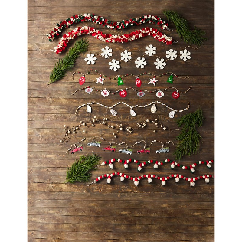 Mud Pie Christmas Gnome Wool Garland, Red
