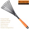 Meccion Mini Garden Rake 16 Inch 9 Root Steel Hand