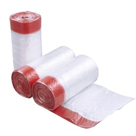 Fosly 10L Strong Drawstring Bin Liners, Transparent Bin Liners with Drawstring, 108 Pockets