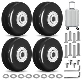 KENPOJO Pack of 4 Suitcase Castors, 50 mm Luggage Replacement Wheels, Rubber Replacement Wheels, Suitcase Replacement Wheels, Universal Replacement Wheel, Rubber Swivel Castors Replacement Wheels for