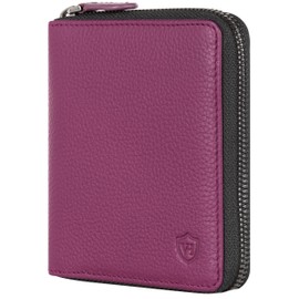 VON HEESEN Leather Wallet with RFID Protection - Wallet for Men and Women Made of Genuine Leather - Wallet with Coin Compartment - Wallet for Men and Women, Pink, 1 main compartment