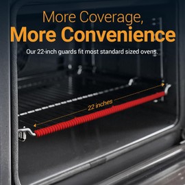 Silicone Oven Rack Shields by Linda’s Essentials (2 Pack) | Heat Resistance Silicone Oven Rack Protectors Guards Against Burns and Scars | 22 Inches Long (Red)