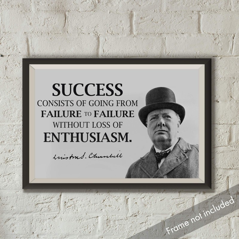 JSC386 Winston Churchill Success Classroom Poster | 18-Inches by 12-Inches