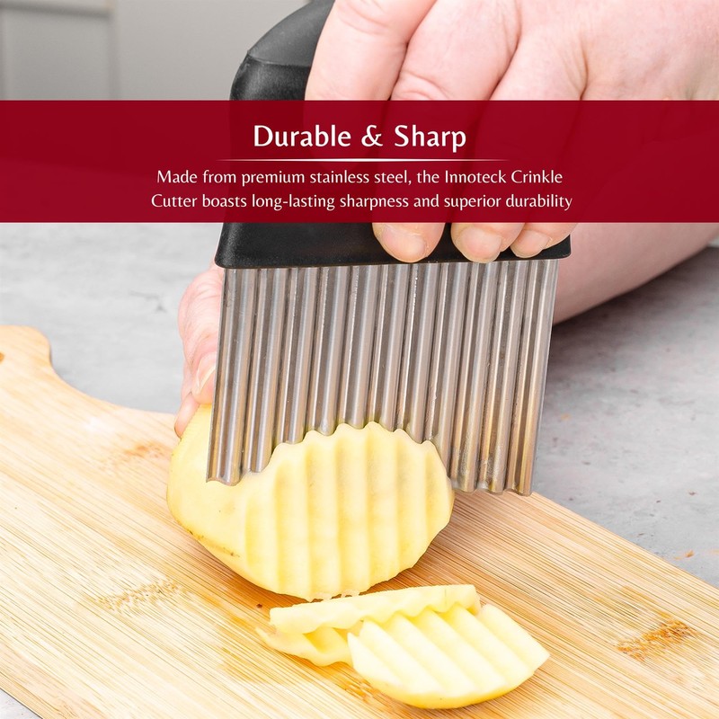 Innoteck Essentials Stainless Steel Crinkle Cutter - Ergonomic Handle -